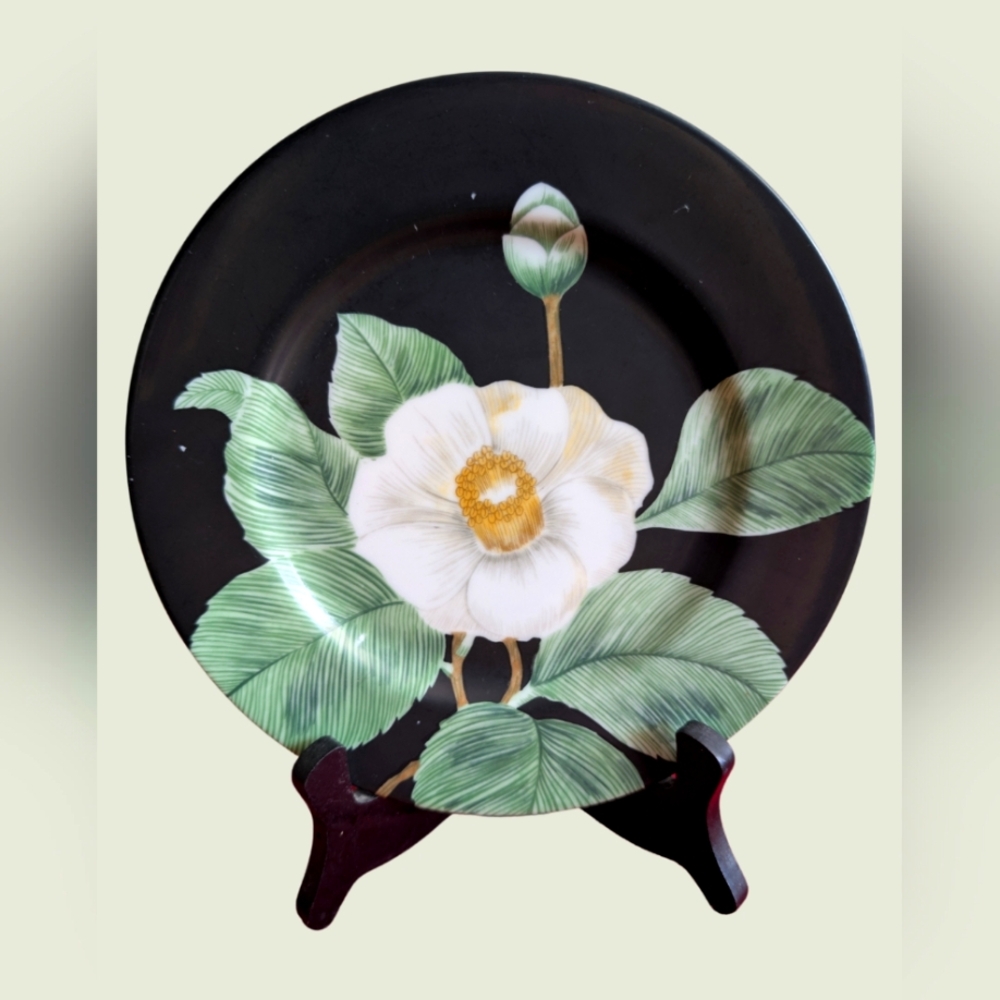 ✨ Vintage Fitz & Floyd "Moon Flower" Salad Plates (Set of 5) – 1978, Japan ✨